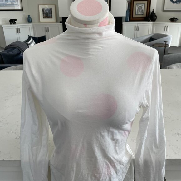 Velvet By Graham & Spencer LS Mock Neck Lightweight Cotton Blend Top White Sz S - Picture 2 of 13